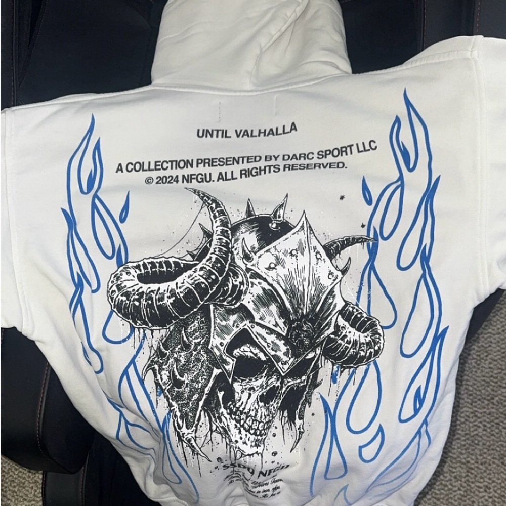 Darc Sport Until Valhalla Oversized Premium Hoodie in Cream (Medium/New)